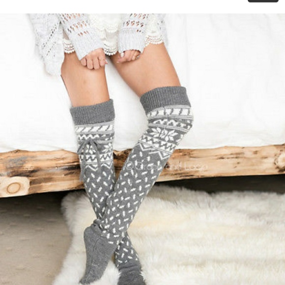 NEW Long Knit Knee High Boot Socks - Picture 1 of 3